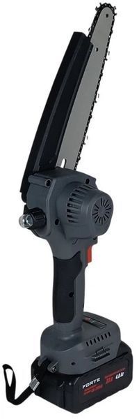 Пила ланцюгова акумуляторна FORTE CS-20BLS 20В, безщітковий двигун, в комплекті 2 акум.4.0 Аг та зарядний пристрій, шина 20см, швидкість обертання 9,8м/с CS-20BLS 20В фото