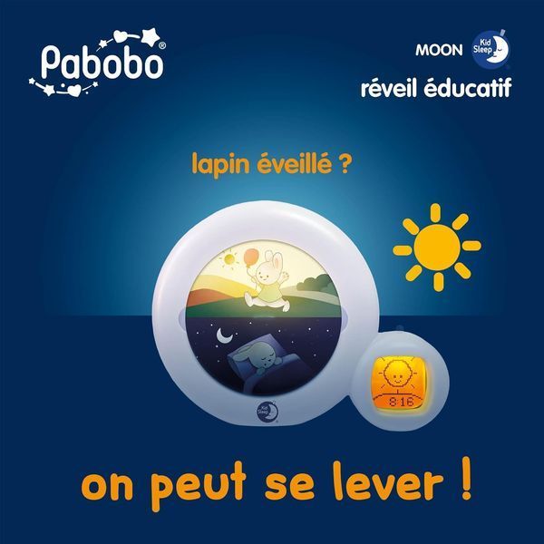 Дитячий будильник-нічник Pabobo Kid Sleep Moon 3-в-1, білий W25-ED9145 фото