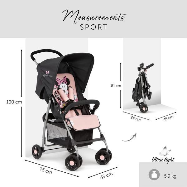 Прогулянкова коляска Hauck Sport, чорна, 5,9 кг W25-ED8783 фото
