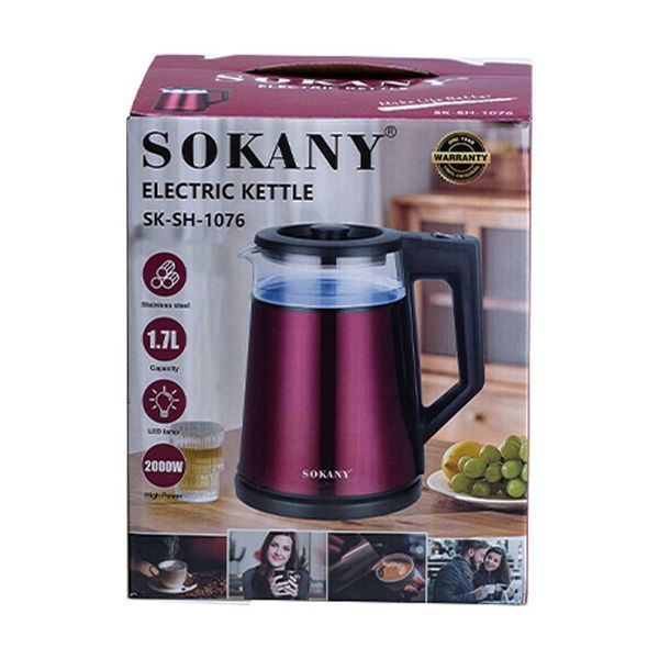 Електрочайник Sokany SK-SH-1076 на 1.7 л 2000 Вт, зелений SK-SH-1076B фото