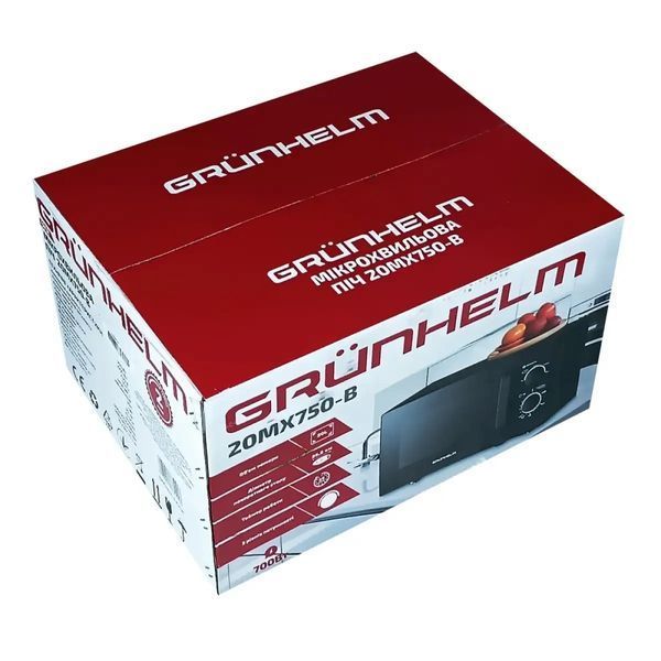 Мікрохвильова піч GRUNHELM 20MX750-B, чорна, 20 л, 700 Вт 20MX750-B фото