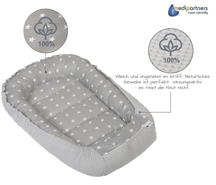Кокон-гніздо Medi Partners Waffle, 100&times;60&times;15 см, бежевий W25-ED9020 фото