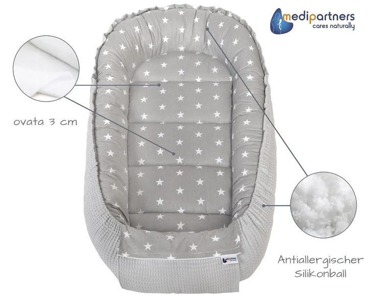Кокон-гніздо Medi Partners Waffle, 100&times;60&times;15 см, бежевий W25-ED9020 фото