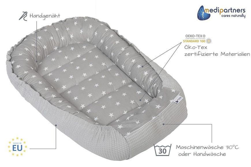Кокон-гніздо Medi Partners Waffle, 100&times;60&times;15 см, бежевий W25-ED9020 фото