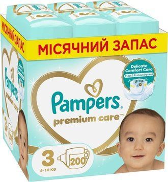 Підгузки Pampers Premium Care Розмір 3 (6-10 кг) 50 шт Pampers-R3-200 фото