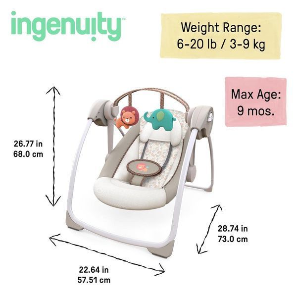 Портативна гойдалка Ingenuity Cozy Kingdom W25-ED8909 фото