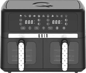 Мультипіч QUIN Air Fryer Dual Zone, 1700Вт/9л: 2 кошики по 4,5л/11 програм/Сенсорне керування/Чорний YJ-1102AV фото