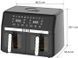 Мультипіч QUIN Air Fryer Dual Zone, 1700Вт/9л: 2 кошики по 4,5л/11 програм/Сенсорне керування/Чорний YJ-1102AV фото 9