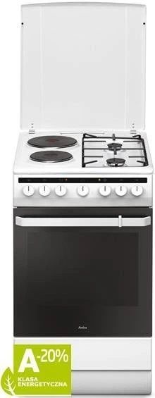 Комбінована плита AMICA 58ME2.35HZPMS, 50 см 58ME2.35HZPMS(W) ECO фото