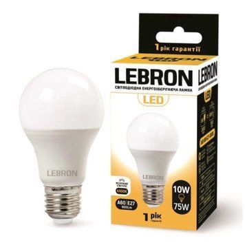 LED лампа LEBRON L-A60, 10W, Е27, 4100K, 900Lm. 11-11-32-1 фото