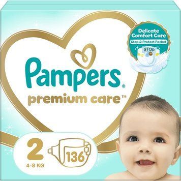 Підгузки Pampers Premium Care Розмір 2 (4-8 кг) 68 шт Pampers-R2-136 фото