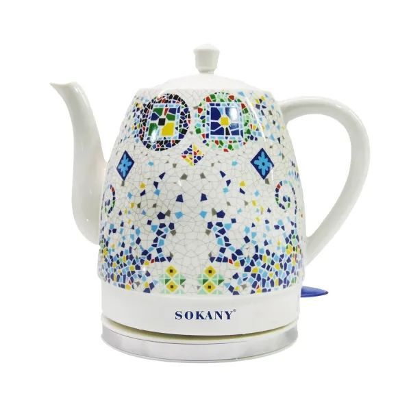 Електрочайник керамічний SOKANY SK-09008 дисковий 1,5л, мозаїка SK-09008 фото
