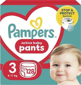 Підгузки-трусики Pampers Active Baby Pants Розмір 3 (6-11 кг) 64 шт. PampersPants-R3-128 фото