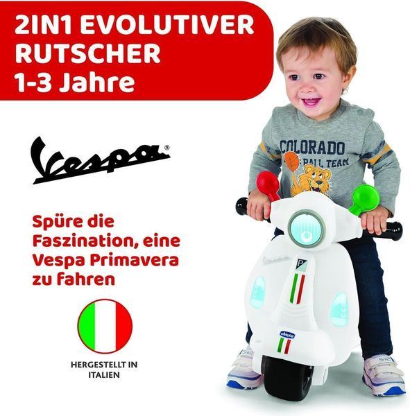 Chicco дитячий мотоцикл-каталка Vespa Primavera білий W25-ED8637 фото