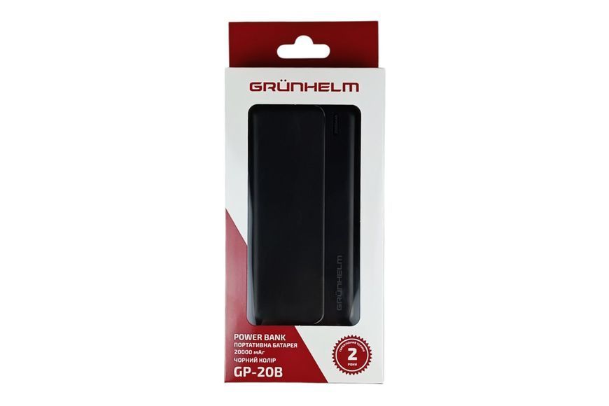 Повербанк GRUNHELM GP-20B 20000 mAh чорний GP-20B фото