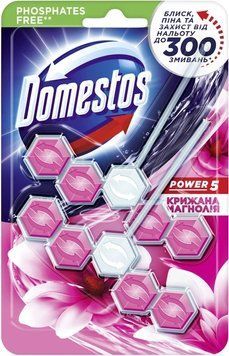 Блок для унітазу Domestos Power 5 Крижана магнолія 55 г (8720182799449) 450.61.121 фото