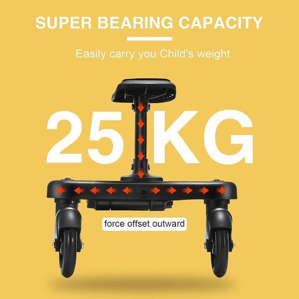Підніжка-сидіння для коляски Vihir Kiddy Board з сидінням, універсальна W25-ED9534 фото