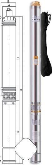 Глибинний насос Euroaqua 75 DRG 122 - 0,55 kw (40 м. кабеля + контрольбокс) 104067 фото