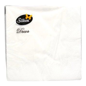 Silken Серветки паперові Білі 33&times;33 см 3 шари 20 шт (4820280690779) SNW33320 фото