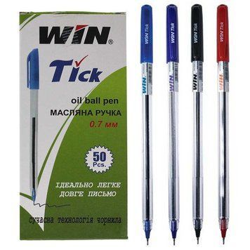 Ручка масляна WIN TICK 0,7 мм синя (00216) 00216 синя фото