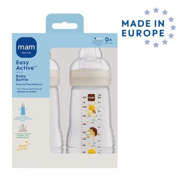Пляшечки MAM Easy Active, 2 шт., 270 мл, із силіконовими сосками розмір 1 W25-ED9642 фото