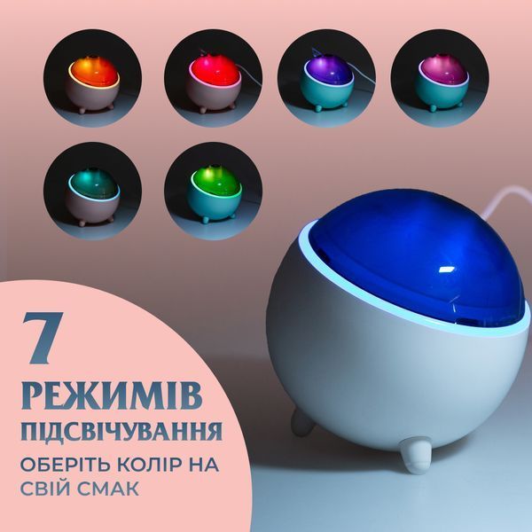Зволожувач повітря аромадифузор Planet з підсвічуванням 300 мл, рожевий HPBH16985P фото
