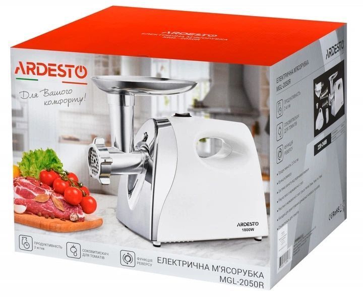 М'ясорубка ARDESTO MGL-2050R, 1800Вт (Сокодавка для томатів/ягід/для ковбас) MGL-2050R фото