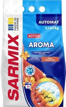 SARMIX Active Aroma пральний порошок для всіх типів прання 2,1 кг 77769 фото