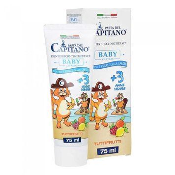 Pasta Del Capitano зубна паста Baby Tutti-Frutti 3+ 75 мл (8002140035203) PTPBTF75 фото