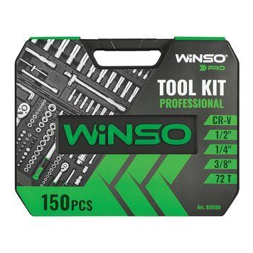 Професійний набір інструментів в кейсі WINSO Pro 1/2", 1/4", 3/8" 72 T, CR-V, 150 од. (2шт/ящ) 924150 фото