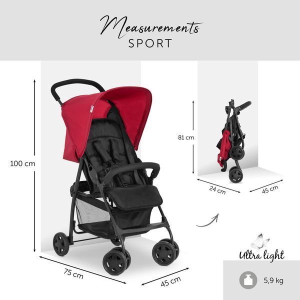 Прогулянкова коляска Hauck Sport, червона W25-ED8952 фото