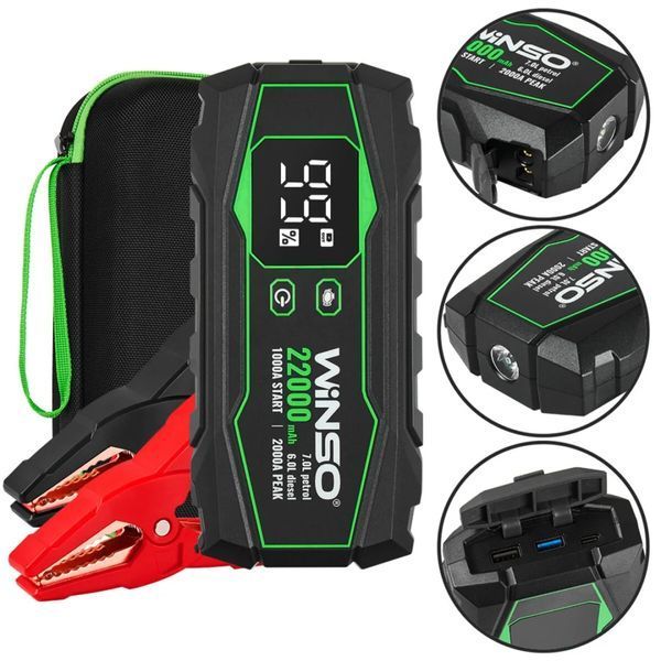 Пусковий пристрій WINSO 2000A (1000A), 22000 mAh 141000 фото