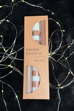 Набір свічок Dinner Candles у смужку, 22 см, 3 шт DC22STRIPE фото