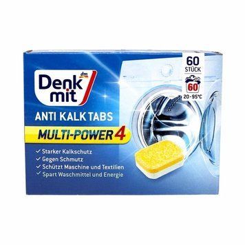 Таблетки для очищення пральних машин DenkMit проти вапняного нальоту 60 шт 89393 фото