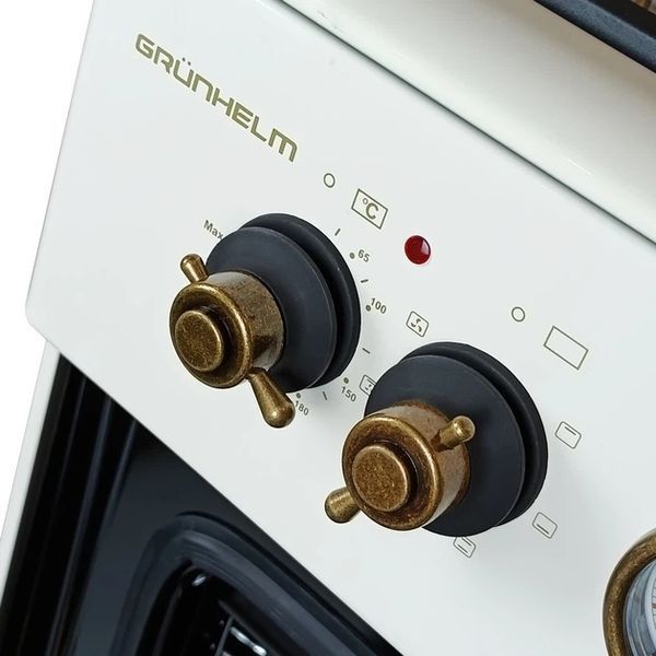 Комбінована плита GRUNHELM FDR661234BE 60 см бежева ретро FDR661234BE фото