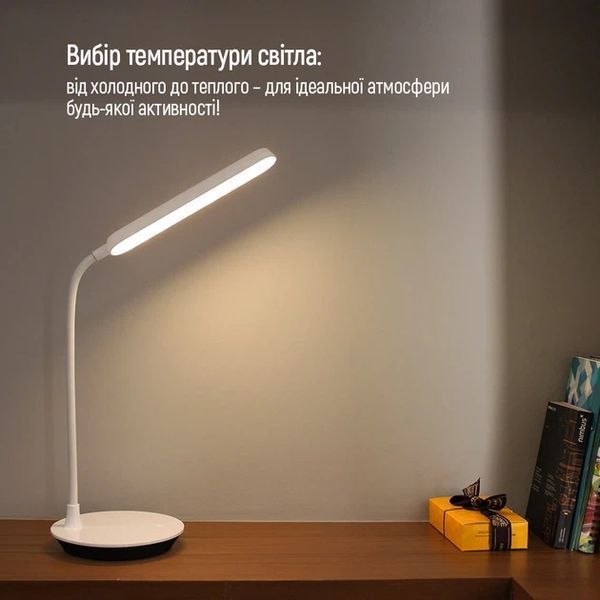 Настільна LED лампа ColorWay Portable & Flexible з вбудованим акумулятором White CW-DL06FPB-W фото