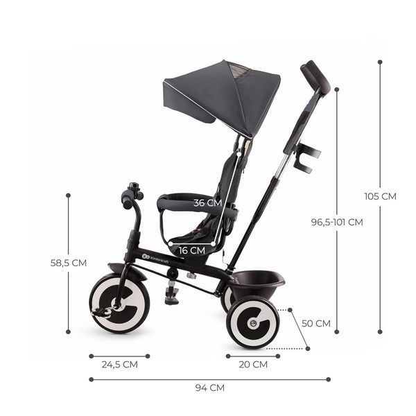 Дитячий триколісний велосипед Kinderkraft ASTON, від 9 міс. до 25 кг W25-ED8691 фото