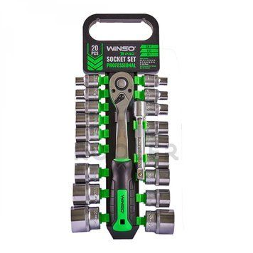 Набір торцевих головок WINSO PRO 1/2&Prime; з тріскачкою 72T, 8&ndash;32 мм 902020 фото