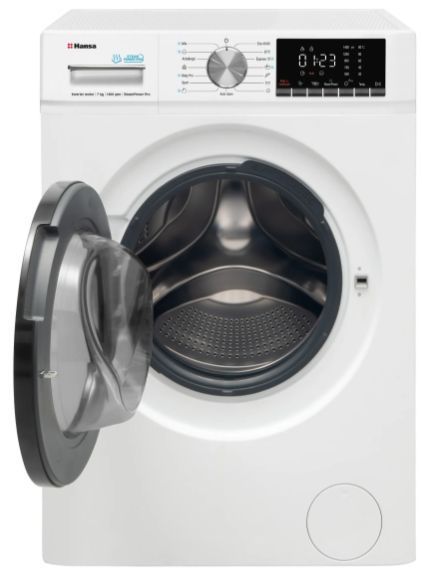 Пральна машина HANSA WHG714SD1W, 7кг/1400об./Дисплей/Інвертор/Функц.прання з парою/Чорний люк WHG714SD1W фото