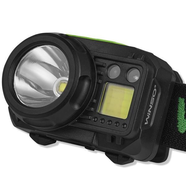 Ліхтар налобний WINSO PRO 500 lm CREE XPG 3W + COB, 1200 mAh / 3&times;AAA, сенсор, білий/червоний 751420 фото