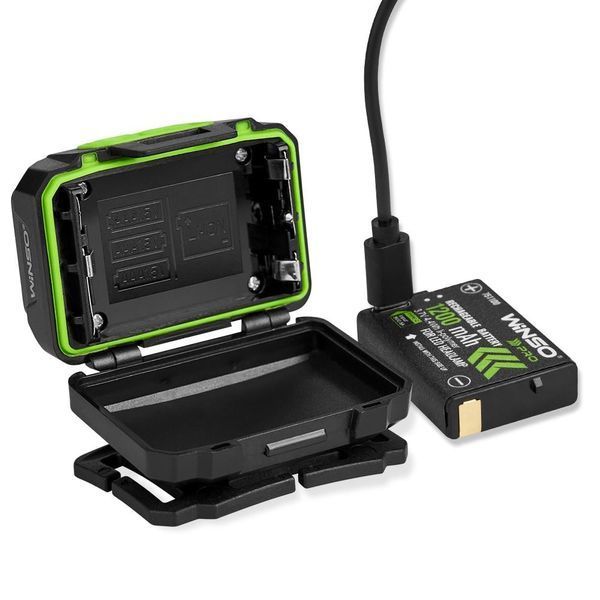 Ліхтар налобний WINSO PRO 500 lm CREE XPG 3W + COB, 1200 mAh / 3&times;AAA, сенсор, білий/червоний 751420 фото