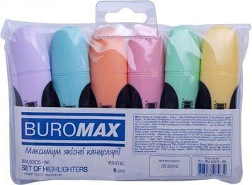Набір маркерів текстових BUROMAX Pastel 6 штук (BM.8905-96) BM.8905-96 фото