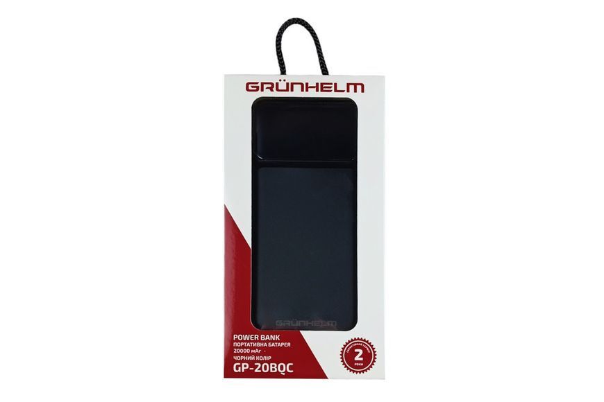 Повербанк GRUNHELM GP-20BQC 20000 mAh чорний GP-20BQC фото