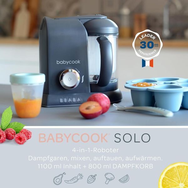 Пароварка-блендер B&eacute;aba Babycook Solo 4-в-1, Dark Grey W25-ED9196 фото