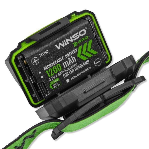 Ліхтар налобний WINSO PRO 500 lm 2&times;CREE XTG 5W, 1200 mAh / 3&times;AAA, сенсор, білий/червоний 751300 фото