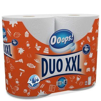 Паперові рушники Ooops! Duo XXL, 2 шари, 2 рулони, 110 відривів 5998648704525 фото
