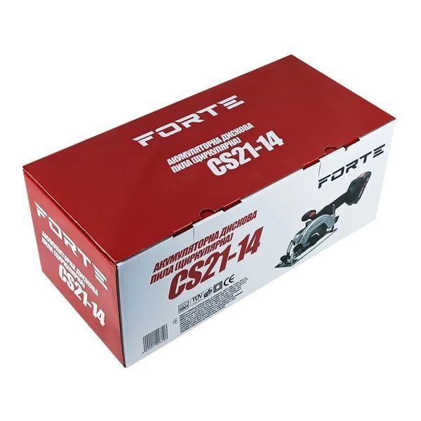 Дискова пила FORTE CS21-14 , БЕЗ КОМПЛЕКТАЦІЇ, 21 В, гл.пропилу 0-50мм, 6900 об\хв., диск140мм, FORTE CS21-14 фото