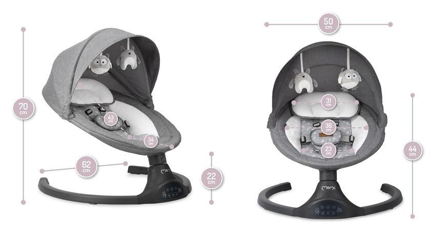 Електронний шезлонг MoMi KENANI для немовлят до 9 кг W25-ED8830 фото