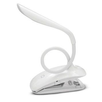 Настільна LED лампа ColorWay Flexible & Clip з вбудованим акумулятором White CW-DL04FCB-W фото