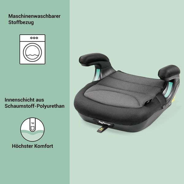 Автокрісло-бустер Peg Perego Viaggio Shuttle Isofix 125&ndash;150 см, чорне W25-ED8951 фото